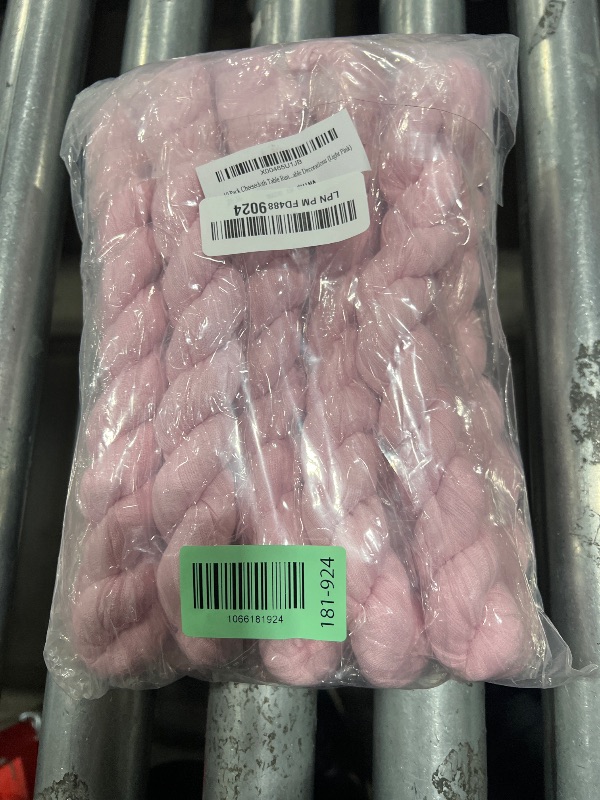 Photo 1 of 10 Pack Light Pink Cheesecloth Table Runner 6FT Boho Gauze Fabric Table Runner Vintage Rustic Sheer Runners for Wedding Party Bridal Baby Shower Long Table Decorations