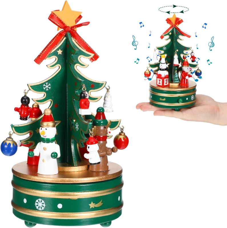 Photo 1 of
Cabilock Christmas Wooden Rotating Music Box, Mini Christmas Tree Wind-up Musical Box, Tabletop Decoration Ideal