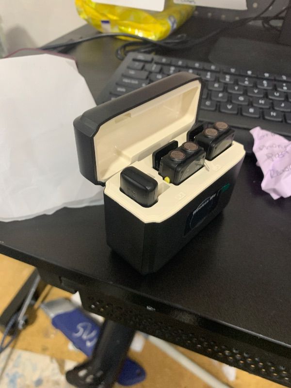 Photo 1 of PQRQP Microphone for iPhone/iPad/Android, Mini Microphone with Noise Cancellation, 164ft Transmission, 80H Battery Life with Charging Case, Clip-On Wireless Microphones for YouTube, TikTok, Recording