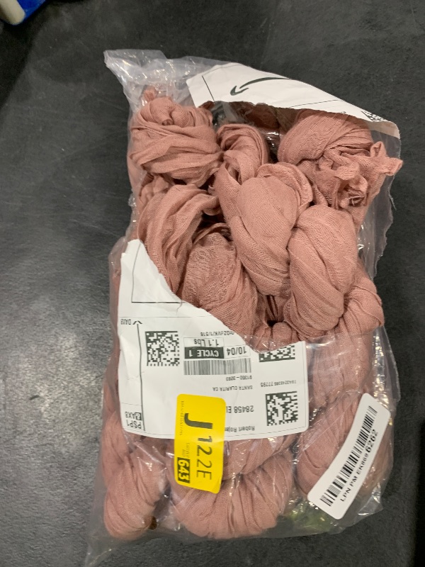 Photo 1 of 10 Pack Dusty Pink Cheesecloth Table Runner 6FT Boho Gauze Fabric Table Runner Vintage Rustic Sheer Runners for Wedding Party Bridal Baby Shower Long Table Decorations