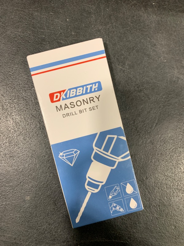 Photo 1 of 10-Piece Masonry Drill Bit Set for Concrete Tile Glass Ceramic Brick,1/8 to 1/2 Inch Drilling Bits with Triangle Handle,Tungsten Steel Alloy Tip.?Black?