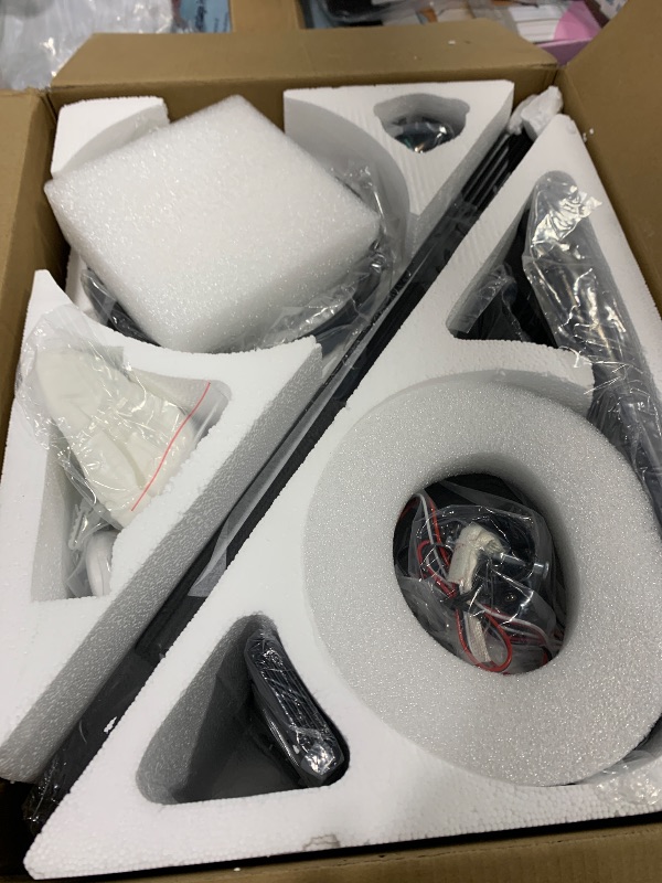 Photo 1 of FUMLTP 42 inch Modern Ceiling Fans with Lights APP/Remote Control, Low Profile Reversible 6 Speeds Ceiling Fan Light for Indoor/Outdoor Patio Bedroom Living Room,Black