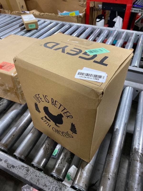 Photo 1 of ?Tgeyd Chicken Feeder and Chicken Waterer Set - Hanging Automatic Chicken Feeder No Waste - Chicken Coop Accessories - Poultry Waterer with 2 Gallon/10 Pounds