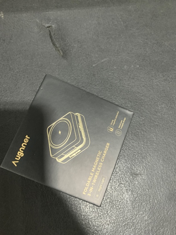 Photo 1 of ?2025 Upgraded?Wireless Charger 3 in 1, Foldable Wireless Charging Station with Night Light for Apple MagSafe Charger, Travel Magnetic Charger Stand, Nightstand Fast 15W Charging Station (20W Adapter)