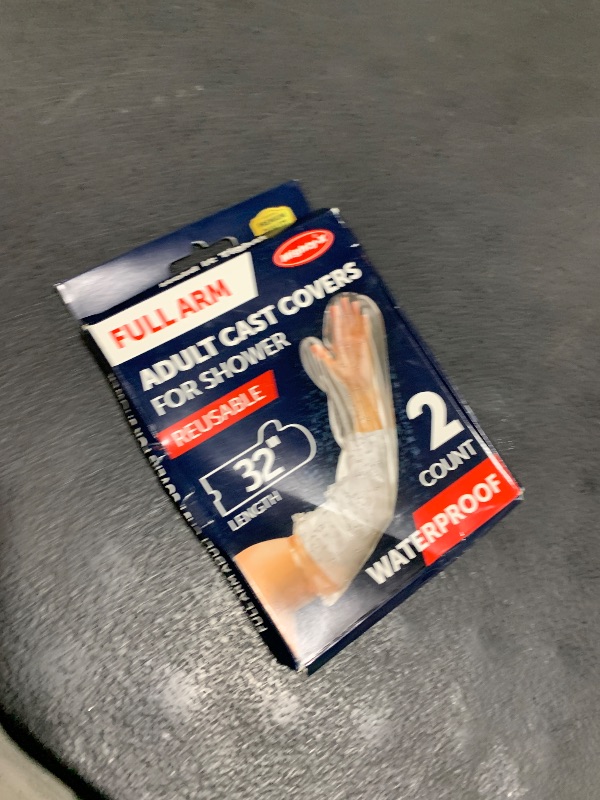 Photo 1 of 100% Waterproof Cast Covers for Shower Arm Adult - Tight Seal - 2pk Reusable Cast Protectors - Full Arm Bag Sleeves - Strong and Durable