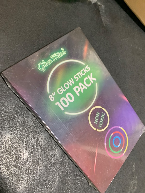 Photo 1 of 100 Ultra Bright Glow Sticks Bulk Party Pack - Halloween Glow in the Dark Party Supplies Pack - 8" Glowsticks Party Favors with Bracelets and Necklaces