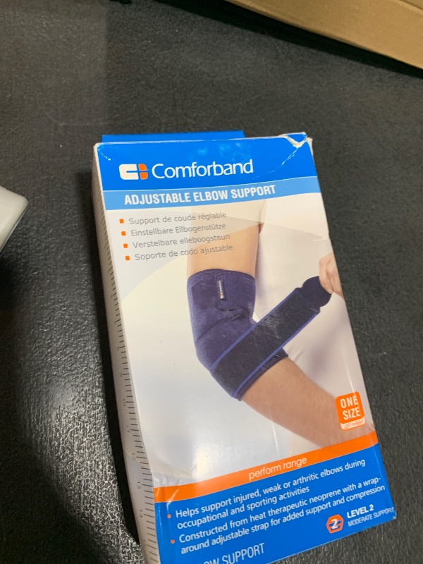 Photo 1 of ?Comforband Adjustable Elbow Brace – Targeted Support for Tennis Elbow, Golfer's Elbow, Tendonitis, Arthritis, Bursitis, Sprains, and Strains – One-Size-Fits-Most Compression Sleeve for Pain Relief and Injury Recovery