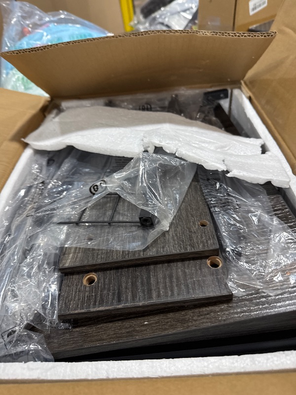 Photo 3 of Furologee Kitchen Bakers Rack with Power Outlet, Coffee Bar Station with Storage 4 Tiers, Microwave Oven Stand with 6 S Hooks, Kitchen Storage Shelves Rack for Spices, Pots, Black Oak