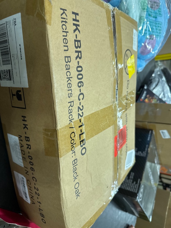 Photo 2 of Furologee Kitchen Bakers Rack with Power Outlet, Coffee Bar Station with Storage 4 Tiers, Microwave Oven Stand with 6 S Hooks, Kitchen Storage Shelves Rack for Spices, Pots, Black Oak