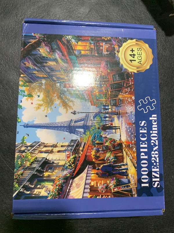 View 2 of 1000 Pieces Puzzle for Adults - Charming Paris Puzzle for Adults Children - Recycled Paper Jigsaw Puzzle 1000 Pieces - Fun and Challenging Family Game Great Gift Idea, Finished Size is 28 * 20 in