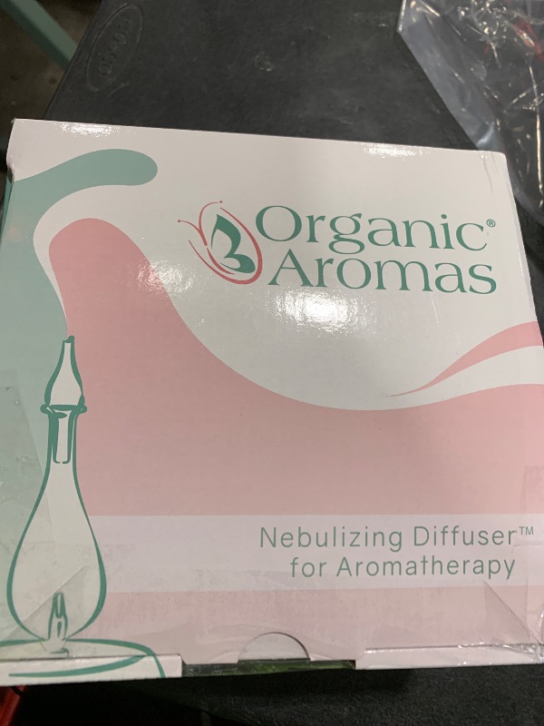 Photo 1 of Organic Aromas Raindrop 2.0 Aromatherapy Diffuser for Essential Oil, Waterless Glass Nebulizer w/Auto-Off Switch, BPA Free - Lightwood