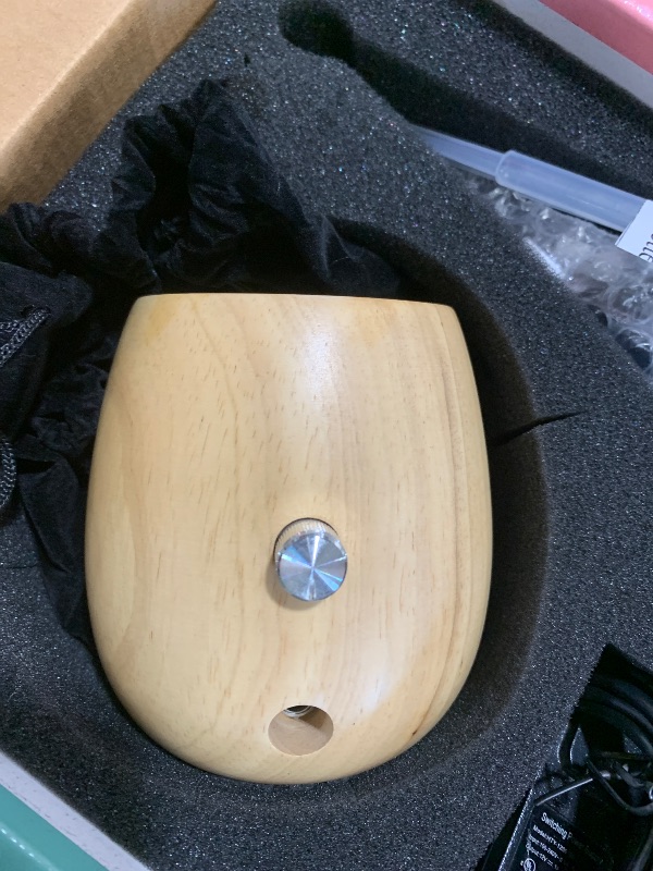 Photo 1 of Organic Aromas Raindrop 2.0 Aromatherapy Diffuser for Essential Oil, Waterless Glass Nebulizer w/Auto-Off Switch, BPA Free - Lightwood