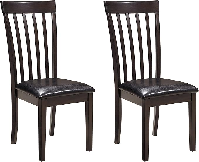 Photo 1 of  2 BOXES OF Signature Design by Ashley Hammis Rake Back Dining Room Chair, Set of 2, Dark Brown  TOTAL OF 4 CHAIRS 

