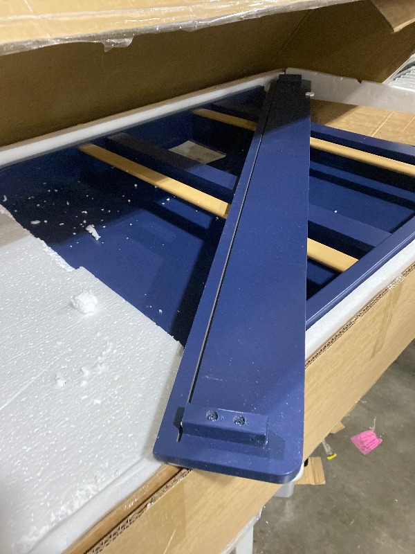 Photo 1 of Graco Read-with-Me 4-in-1 Convertible Crib with Drawer (Midnight Blue with Driftwood) - GREENGUARD Gold Certified Converts to Toddler Bed, Daybed, and Functional Bookshelves