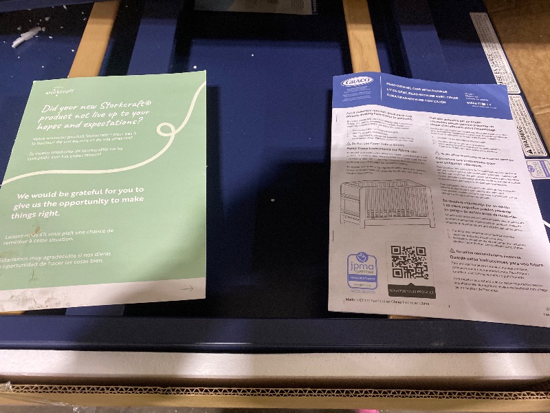 Photo 1 of Graco Read-with-Me 4-in-1 Convertible Crib with Drawer (Midnight Blue with Driftwood) - GREENGUARD Gold Certified Converts to Toddler Bed, Daybed, and Functional Bookshelves