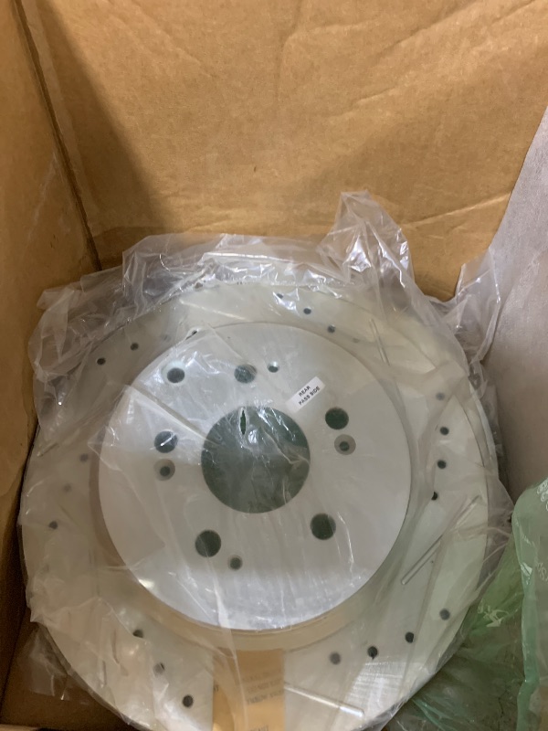 Photo 1 of *INCOMPLETE, SEE NOTES** PowerStop Rear Brake Rotors For Acura MDX 2007-13 |ZDX 2010-13 |Honda Pilot 2009-11 - Drilled and Slotted Disc Rotors with Ceramic Brake Pads Replacement, K5369