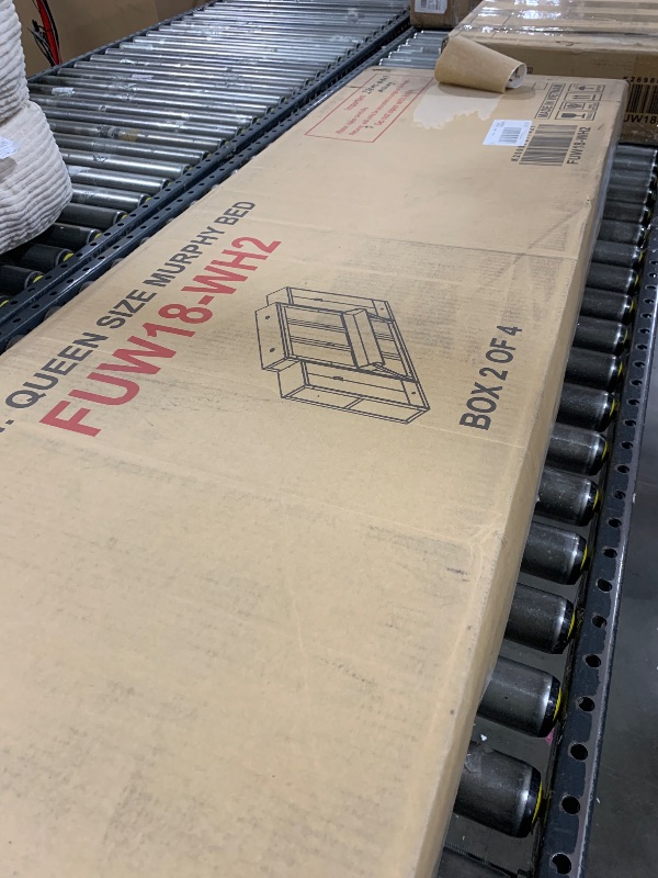 Photo 1 of NOT FULL SET***************** Queen Murphy Bed with Storage & Charging Station, Murphy Cabinet with Foldable Panel, Noisy Free, for Guest Bedroom, Living Room, Office, Distressed White