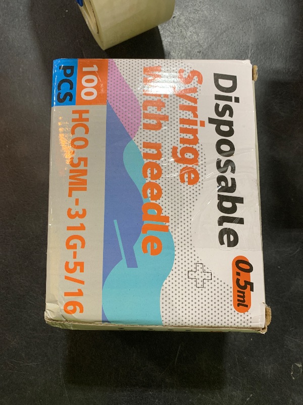 Photo 1 of 0.5ML Syringe, Lab Supplies Syringes 31G 5/16 Inch, Individually Wrapped, Pack of 100