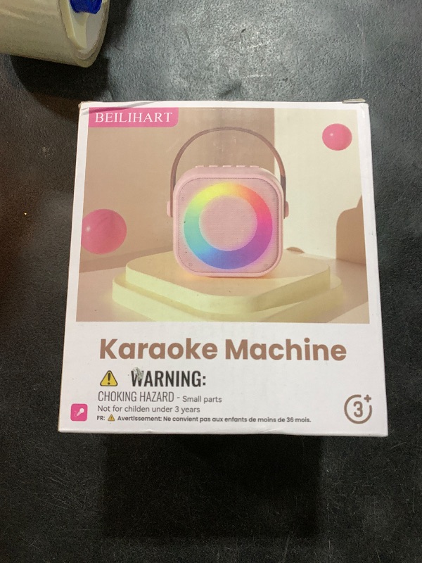 Photo 1 of Mini Karaoke Machine, Portable Bluetooth Karaoke Speaker with 2 Wireless Microphones and Party Lights for Kids and Adults, Birthday Gifts for Girls Boys Family Home Party