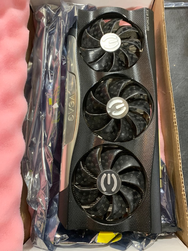 Photo 1 of **SEE NOTES** EVGA GeForce RTX 3080 FTW3 Ultra Gaming, 10G-P5-3897-KL, 10GB GDDR6X, iCX3 Technology, ARGB LED, Metal Backplate, LHR (Renewed)