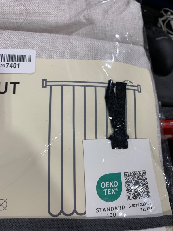 Photo 1 of 100% Blackout Shield Full Blackout Curtains for Bedroom 96 inch Length 2 Panels Set, Clip Rings/Rod Pocket Faux Linen Black Out Curtains for Living Room, Thermal Insulated, 50Wx96L, Beige