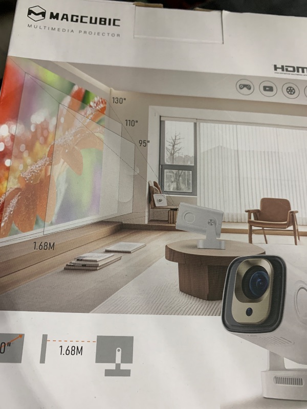 Photo 1 of ?Auto Focus&1080P?Magcubic Mini Smart Projector with 4K Support, Portable Projector with Wifi and Bluetooth, 5W Speaker, Built in Apps, Voice Control, Outdoor Movie Projector
