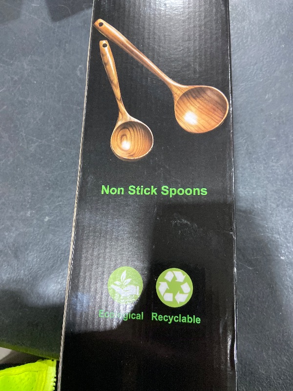 Photo 1 of 2 Pcs Wooden Spoon Ladle for Cooking Spoons Best Non Toxic Kitchen Tools -14 inch Long Kitchen Cooking Utensil & 11 inch Best Wood Spoons Large Deep Ladle Serving Spoons Soup Ladles Set