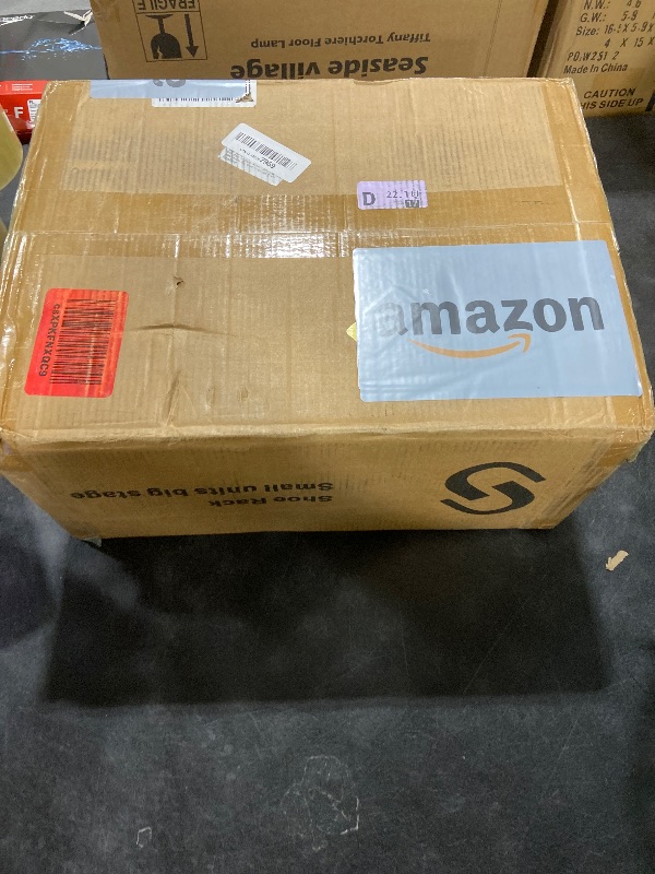 Photo 1 of UNITSTAGE 8-Tier Tall Shoe Rack Organizer Shoe Storage for Entryway 24-32 Pairs Metal Shoe Rack for Closet Heavy-Duty Shoe Rack with Wooden Top Shelf for Garage Rustic Brown