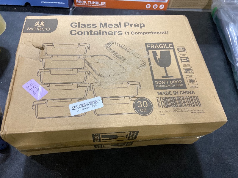 Photo 1 of [8-Pack,30 oz]Glass Meal Prep Containers,Glass Food Storage Containers,Airtight lunch Containers with Lids, Microwave, Oven, Freezer and Dishwasher