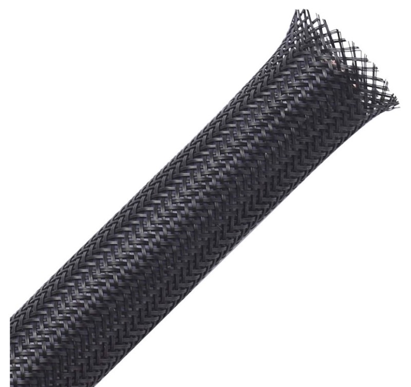 Photo 1 of 25ft - 1/4 inch PET Expandable Braided Sleeving – Black – Alex Tech Braided Cable Sleeve