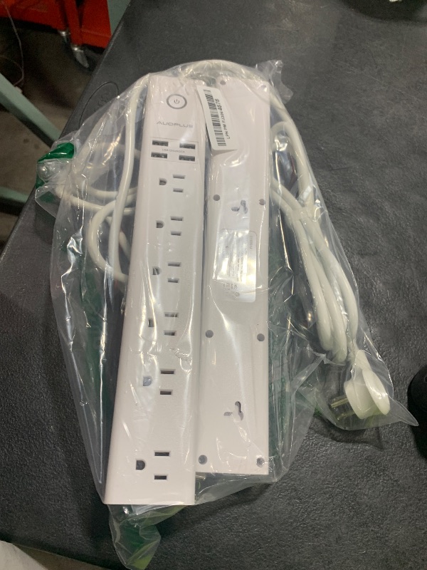 Photo 1 of 2 Pack Power Strip Surge Protector Flat Plug - 6 Widely Spaced Outlets 4 USB Charging Ports, 2100J/10A with 6Ft Long Extension Cord, Overload Surge Protection, Wall Mount for Home Office