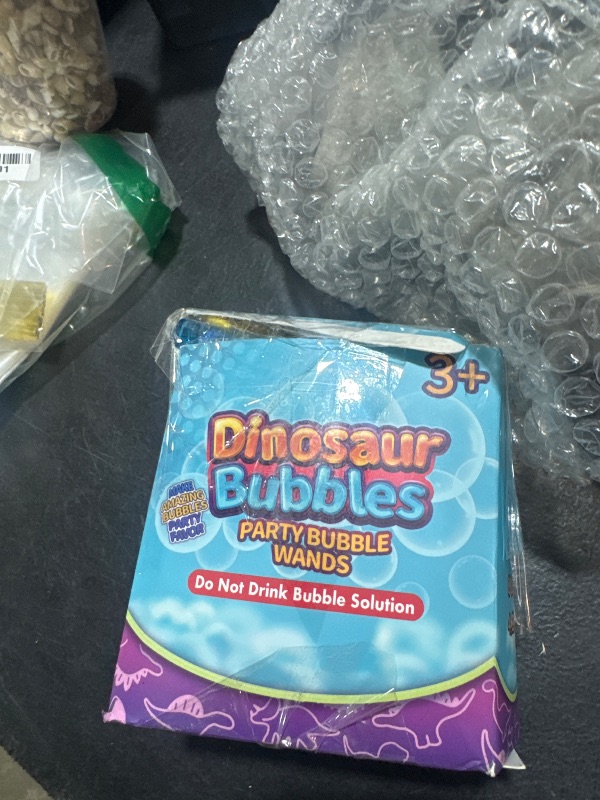 Photo 1 of 32 Piece Mini Dinosaur Bubble Wand (8 Style), Dino Theme Party Favors Neon Toy for Kids Child, Pinata Suffer, Goodie Bags Filler, School Classroom Prizes, Summer Outdoor, Gifts for Girl Boy