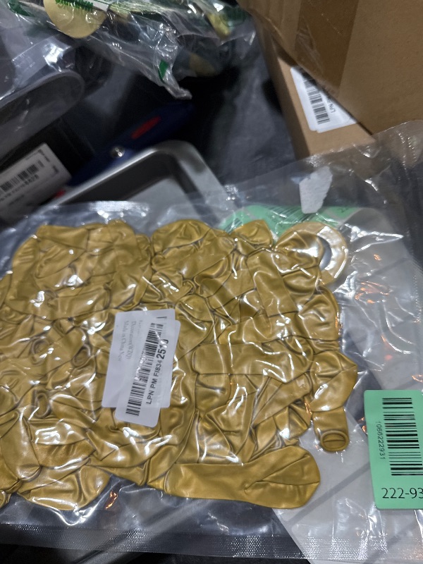 View 2 of Awenztech 120pcs 5 inch Metallic Gold Balloons, Small Chrome Gold Latex Balloons for Graduation Engagement Wedding Birthday Party Decorations