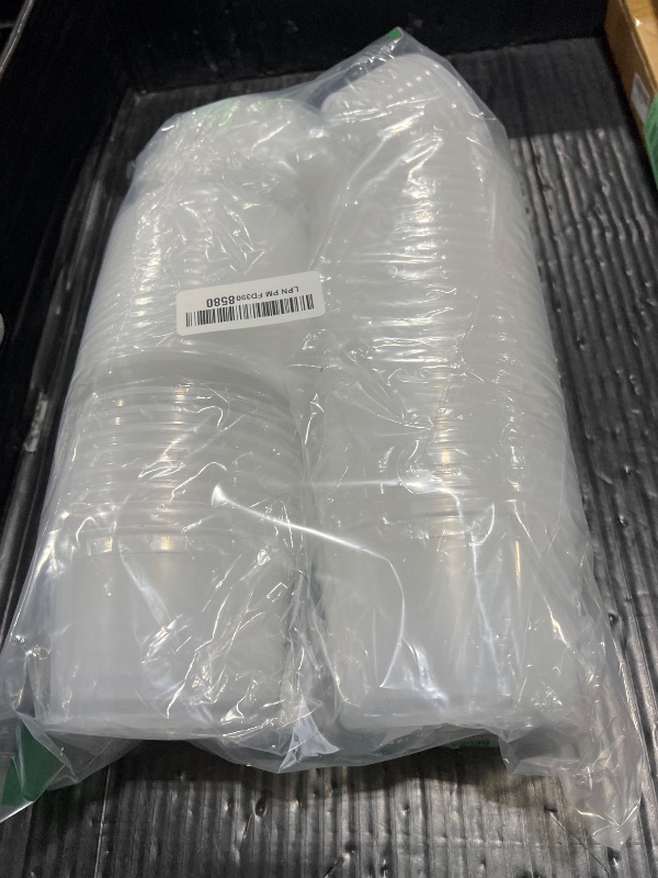 Photo 1 of [48Set - 16oz.] Plastic Deli Food Storage Containers With Plastic Lids, Disposable togo containers for soup, Meal Prep, Slime | BPA Free | Stackable | Leakproof | Microwave | Dishwasher | Freezer Safe