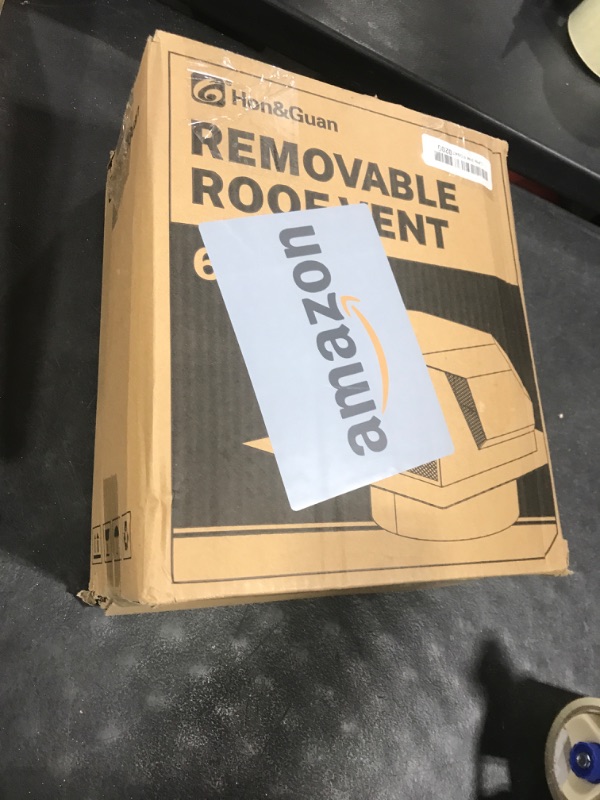 Photo 1 of [Upgrade Airflow] Hon&Guan Removable Roof Vent Cover, 6 Inch Roof Vents for Houses, 6'' Exhaust Vent Wall Vent for Ventilation System-with Damper and Two New Small Vents,Galvanized Steel
