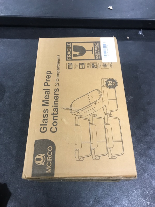 Photo 1 of [5-Pack,36 Oz]Glass Meal Prep Containers 2 Compartments Portion Control with Upgraded Snap Locking Lids Glass Food Storage Containers, Microwave, Oven, Freezer and Dishwasher (4.5 Cups, White)