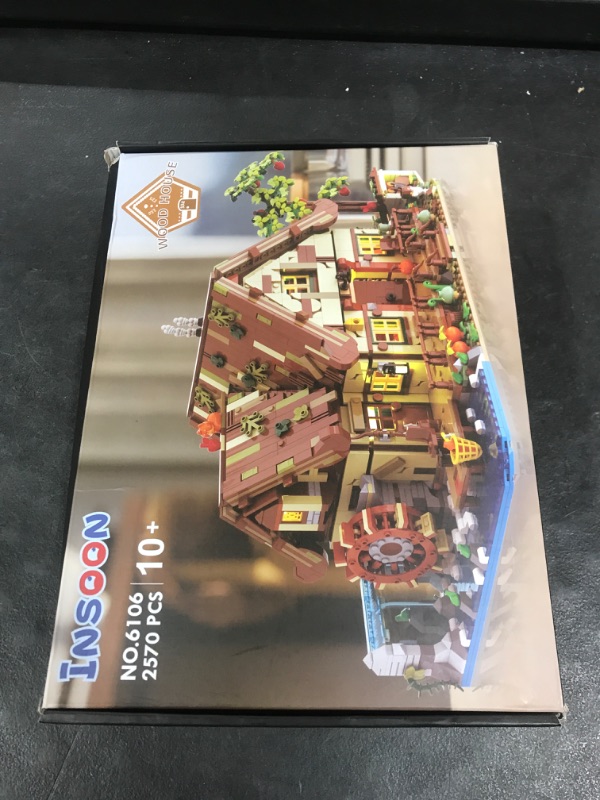 Photo 1 of *OPENED**INCOMPLETE** INSOON Wood Cabin Building Set with Light, 2570 PCS Wooden Forest House Mini Building Block Toy with Waterwheel Pond Animals, Big House Construction Model for Adults Teens Kids Boys Girls 10-12+