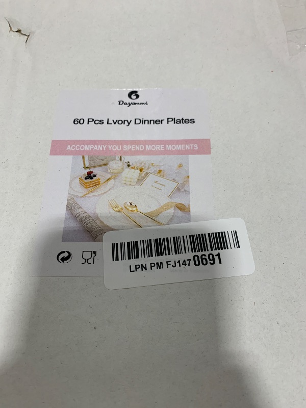 Photo 1 of DaYammi 60PCS Ivory Plastic Plates, Thanksgiving Plates Disposable Heavy Duty Disposable Plates Premium 10inch Ivory Dinner Platos Hard Plastic Platos Disposable for Party Wedding Bridal Shower