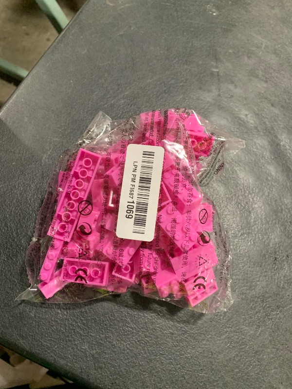 Photo 1 of 100 Piece Classic Building Blocks, Compatible with Lego, Pink