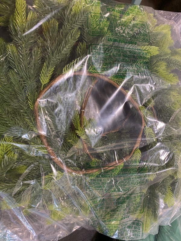 Photo 1 of Pine Wreath - Christmas Wreaths for Front Door - Real Touch Pine Wreath - Large Artificial Green Wreaths for Walls Windows Porches Farmhouse Indoor Outdoor Home Decor