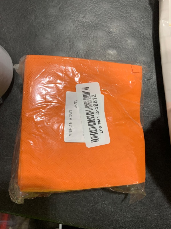 Photo 1 of 100 Pack Cocktail Napkin 2-Ply Dessert Napkins Folded 5 x 5 Inches Disposable Napkins for Dinner Wedding Birthday Party Bridal Anniversary Reception Event (100, Orange)