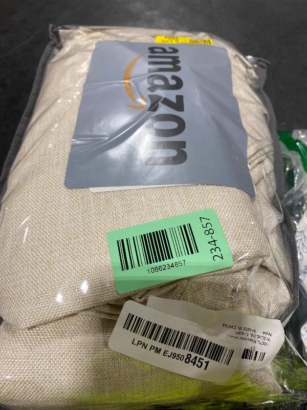 Photo 1 of 100% Blackout Shield Linen Blackout Curtains for Bedroom 84 Inches Long, Back Tab/Rod Pocket Living Room Drapes, Thermal Insulated Blackout Curtains 2 Panels Set, 50" W x 84" L, Cream