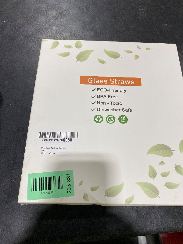 Photo 1 of 10 Pcs Reusable Bent Glass Drinking Straws,9''x10 mm Colorful Glass Straws for Beverages, Shakes, Milk Tea, Juices,Set of 10 Bent with 2 Cleaning Brushes -Shatter Resistant