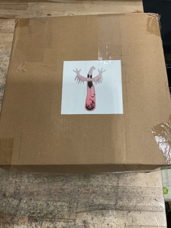 Photo 1 of 12 Ft Halloween Outdoor Decoration 3 Color Changing Inflatable Ghost with Rotating Flame Red Blue Green LED Lights Giant Blow Up Halloween Decor for Holiday Yard Lawn Garden