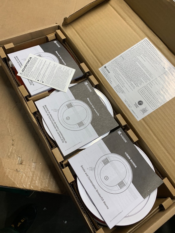 Photo 1 of (used)(see all images) Kidde Hardwired Smoke & Carbon Monoxide Detector for Home, Voice Alerts, 10-Year Battery Backup, 3-Pack