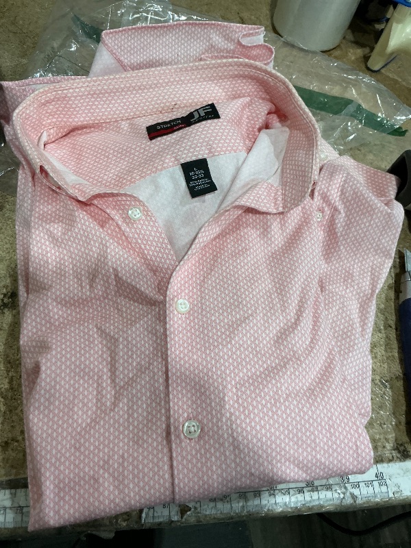 Photo 1 of Men's J.Ferrer Stretch Roll Up Long Sleeve , Large Pink/white