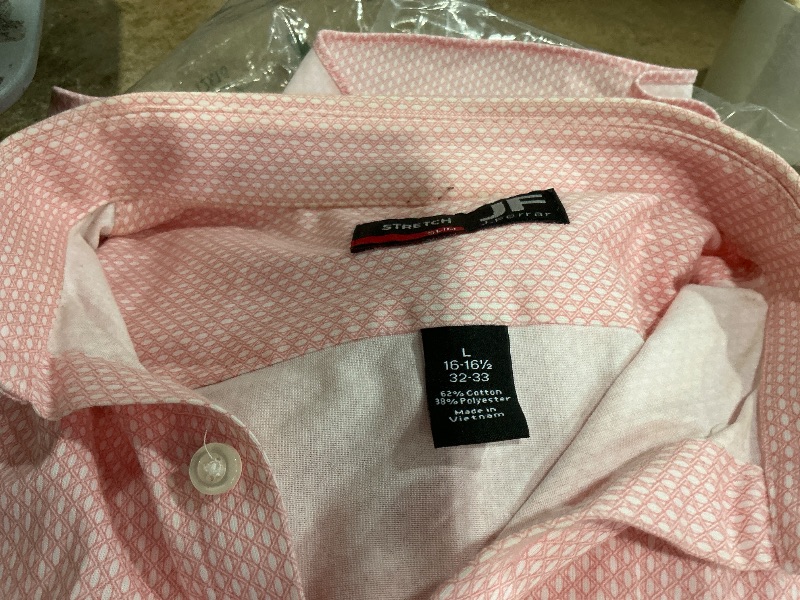 Photo 1 of Men's J.Ferrer Stretch Roll Up Long Sleeve , Large Pink/white