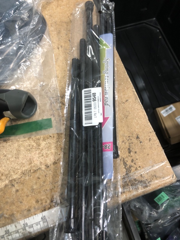 Photo 1 of 2 Pack Spring Tension Rods 28-43 Inches,5/8" Diameter Black Spring Load Adjustable Expandable,Small Short Tension Curtain Rod for Windows,Kitchen,Doorway,Bathroom,Cupboard Bars
