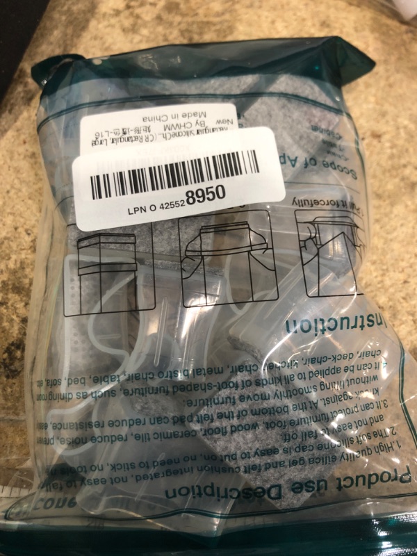 Photo 1 of 1" x 1 3/4" Rectangle Chair Leg Protectors for Hardwood Floors, Silicone Covers to Protect Wood Tile Floors Felt Pads Furniture Leg Caps Reduce Noise, Easy to Move,16 PCS Clear.