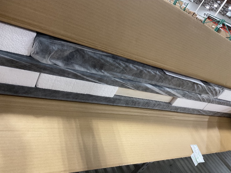 Photo 1 of (bottom framing only*!) Modway Solana King Size Performance Velvet Platform Bed in Cadet Blue – Upholstered base Frame – Plinth Base Platform Bed Frame